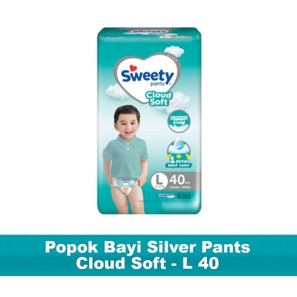 Sweety Silver Pants L40 Popok  Sweety Silver Pants Cloud Soft L-40