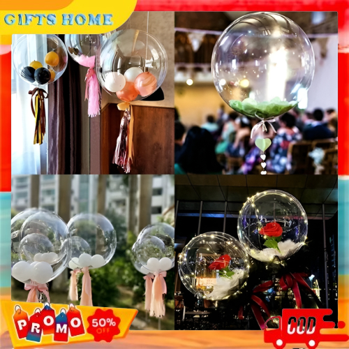 Balon Bobo  50 Buah Tiup Transparan Ukuran 10/13/18/24/36 inci Balon Bobo Clear Pvc Perlengkapan Pes