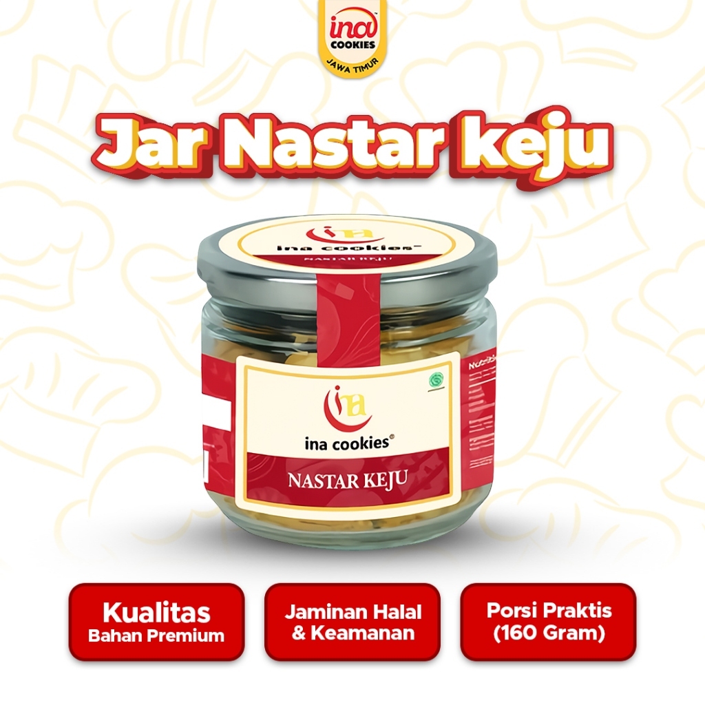 INA COOKIES Malang - NASTAR KEJU Kue Kering Premium Toples Jar Jajan Lebaran - READY STOCK