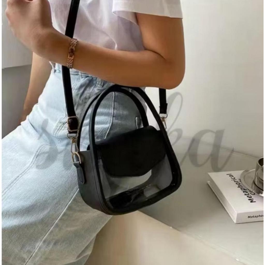 ROSY / TAS SELEMPANG MIKA / TAS SELEMPANG WANITA KOREA TRANSPARAN