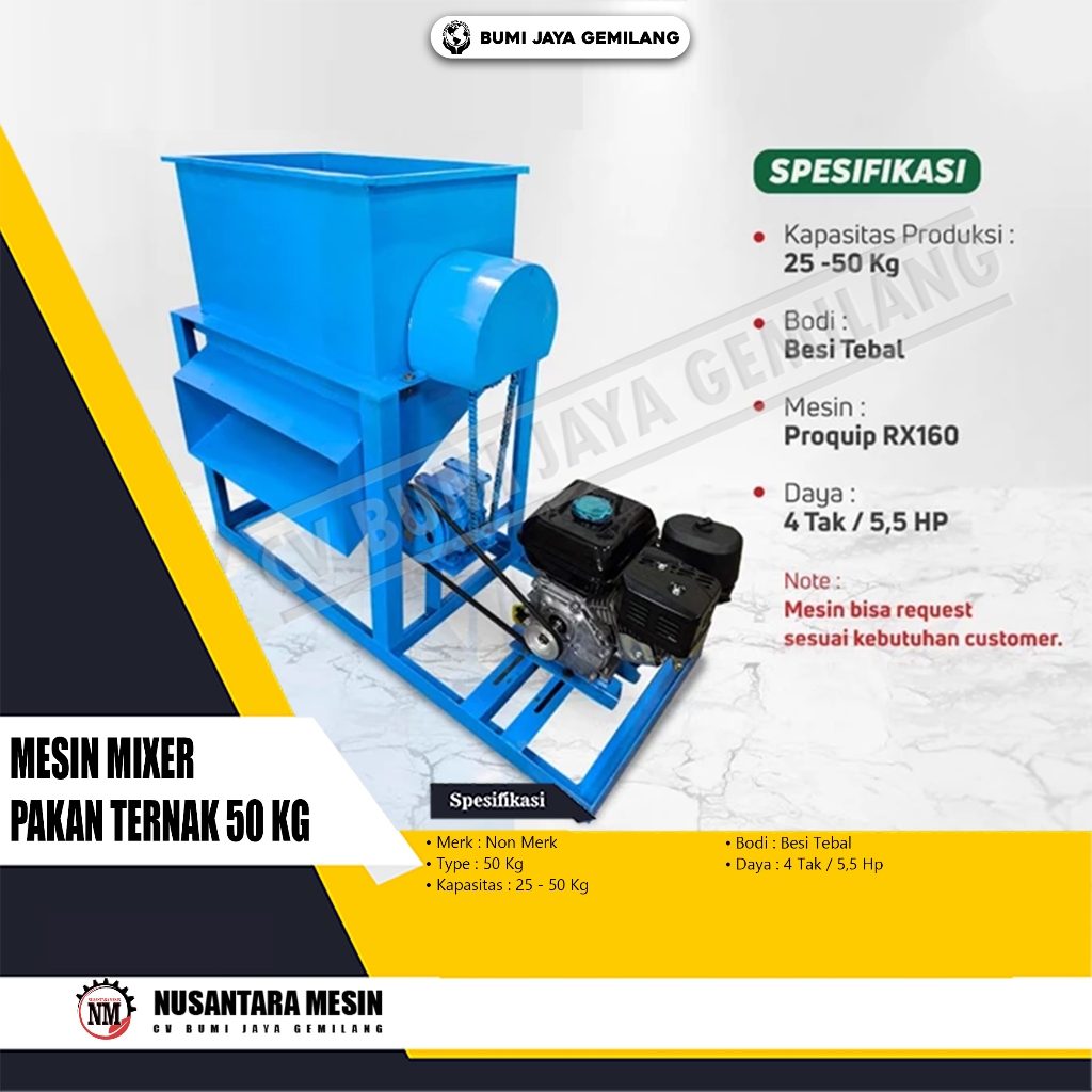 MESIN MIXER PAKAN TERNAK 50 KG