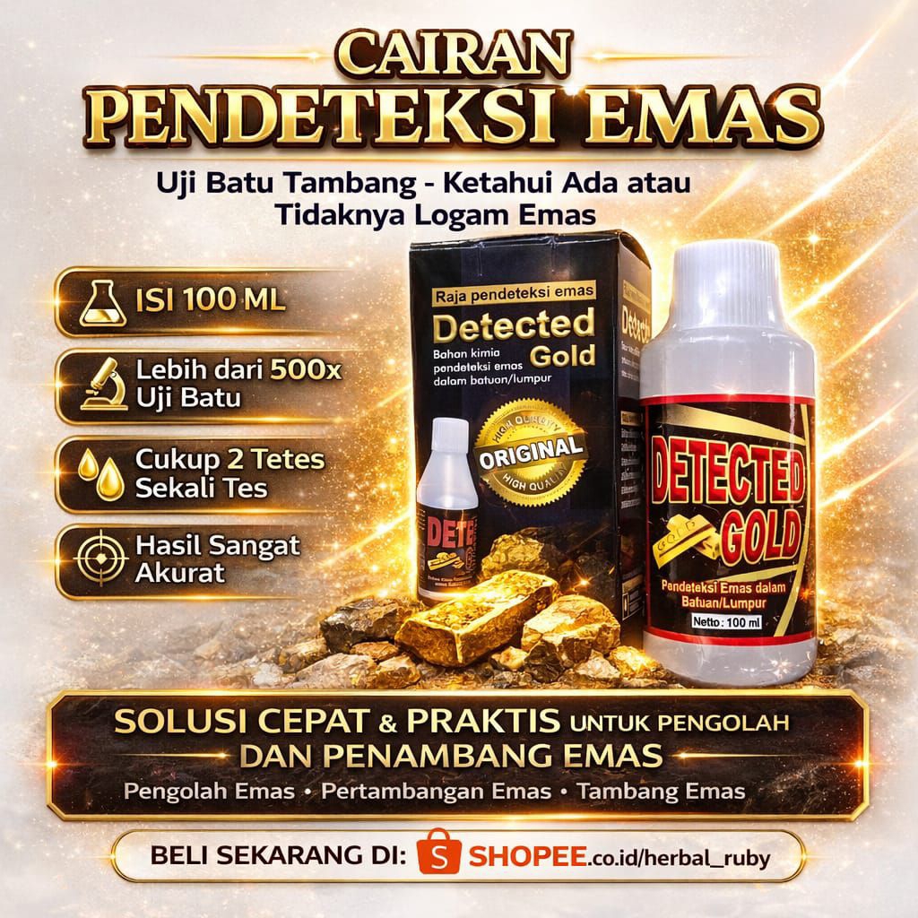 CAIRAN UJI EMAS, UJI BATU EMAS, TES KANDUNGAN EMAS BATU TAMBANG