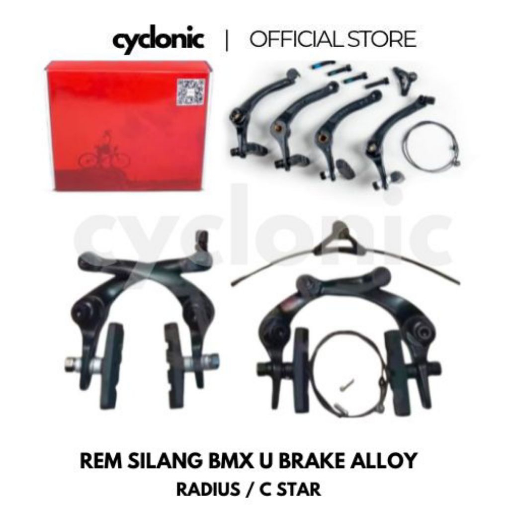Rem Silang BMX Alloy Rem U Brake Radius - C Star Depan Belakang