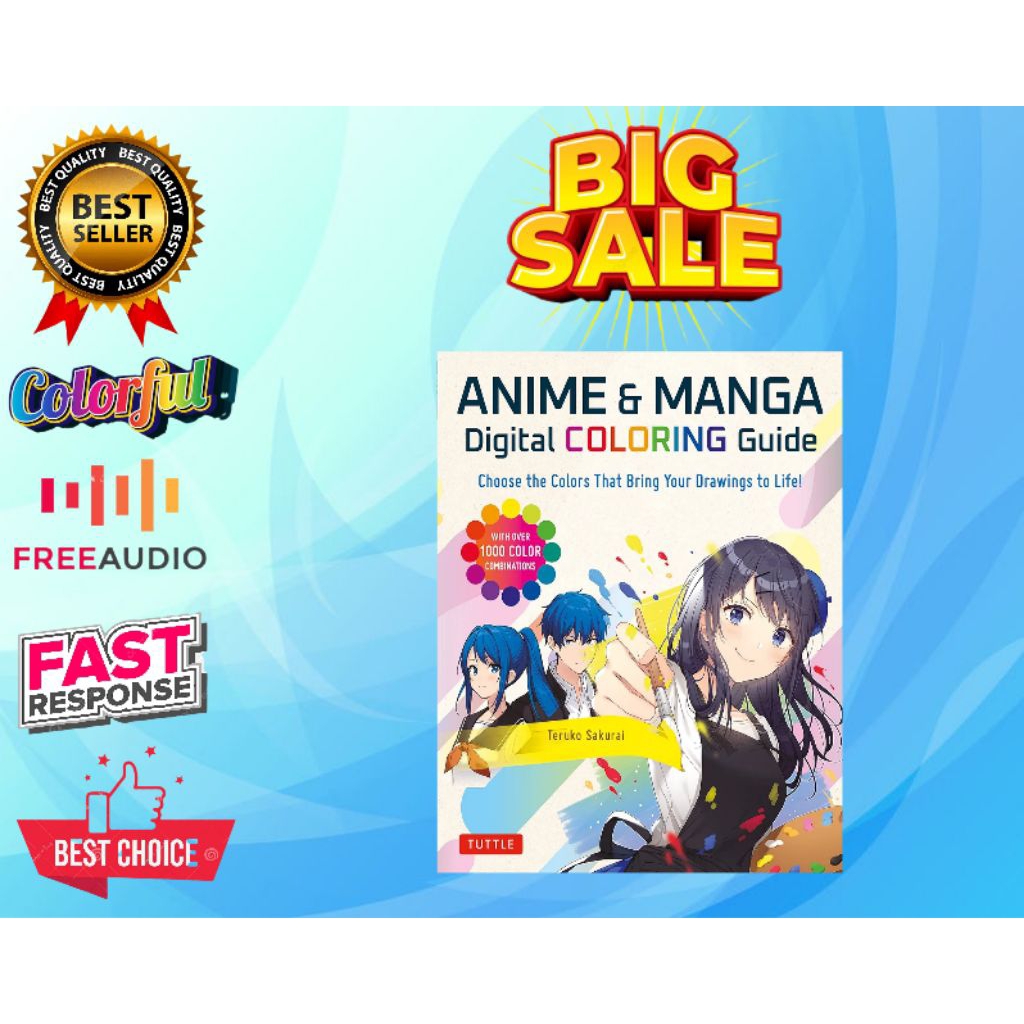 Buku Belajar Gambar dari Jepang, Anime & Manga Digital Coloring Guide