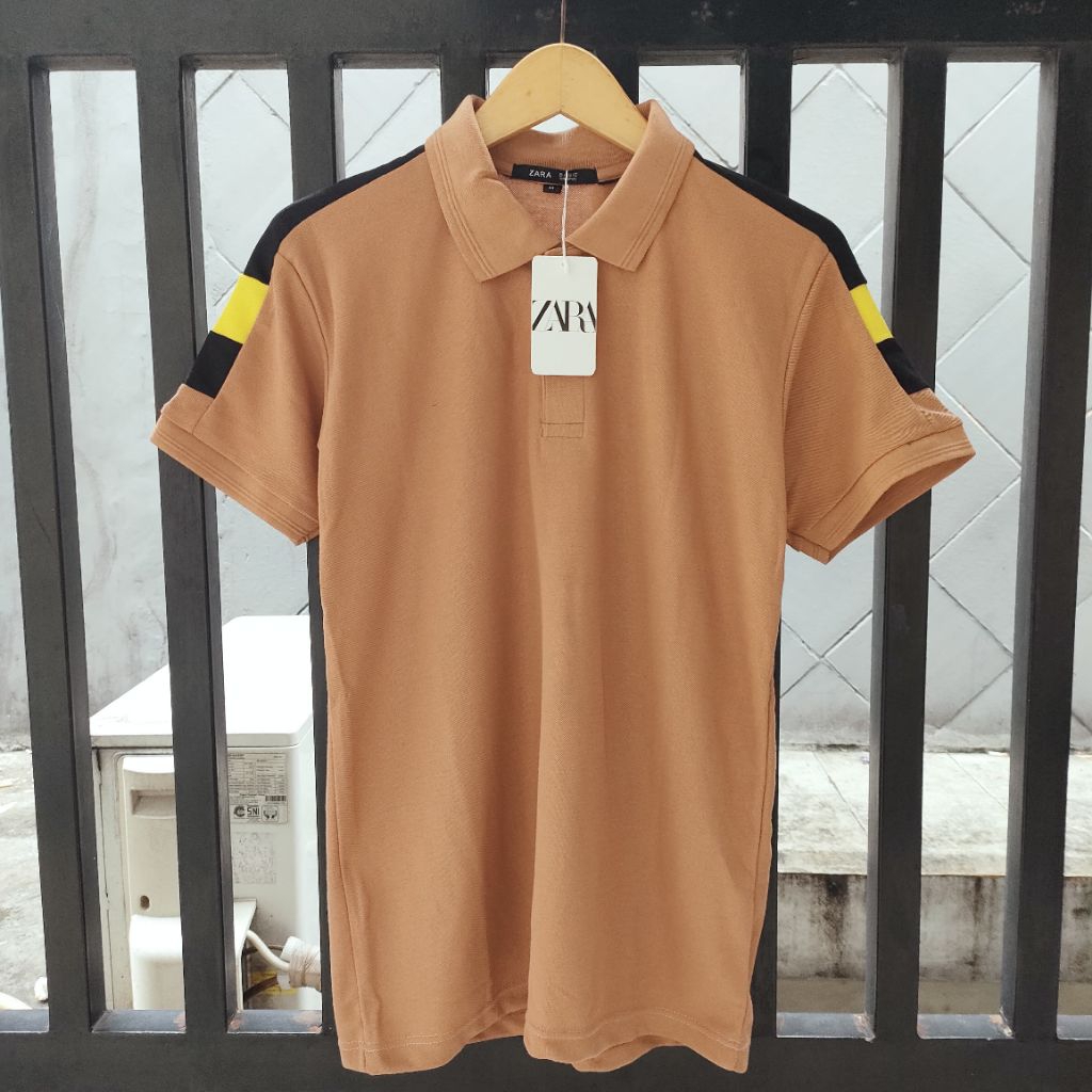 Zara polo shirt pria kaos kerah pria dewasa atasan pria kekinia
