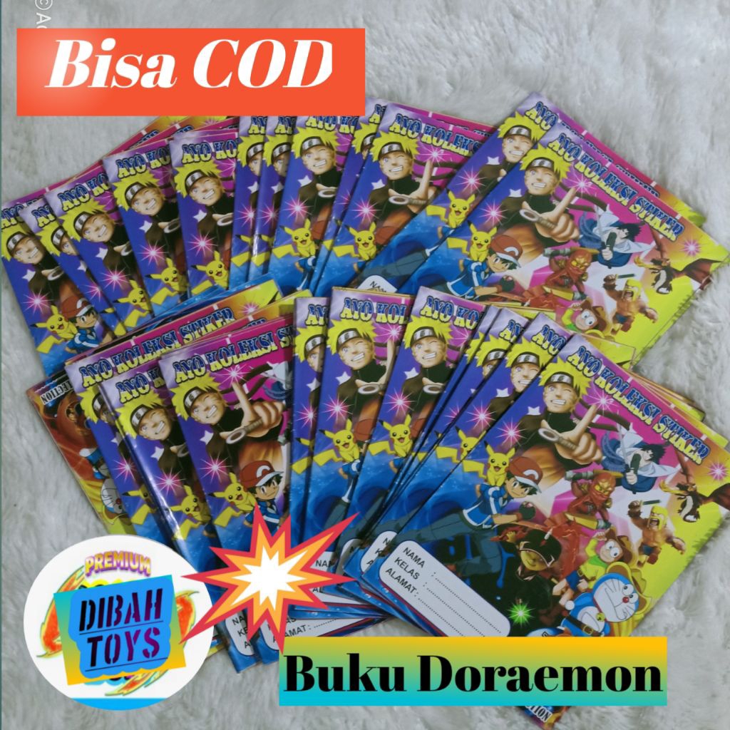 Buku Stiker Naruto-Tayo/GSB/Doraemon isi 10 pcs/bukunya saja