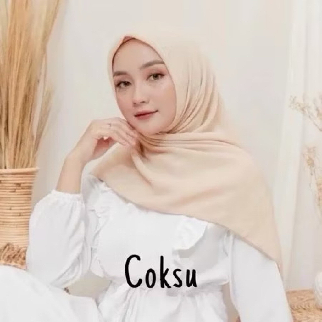Hijab Segi Empat Bella Square Coklat susu Coksu