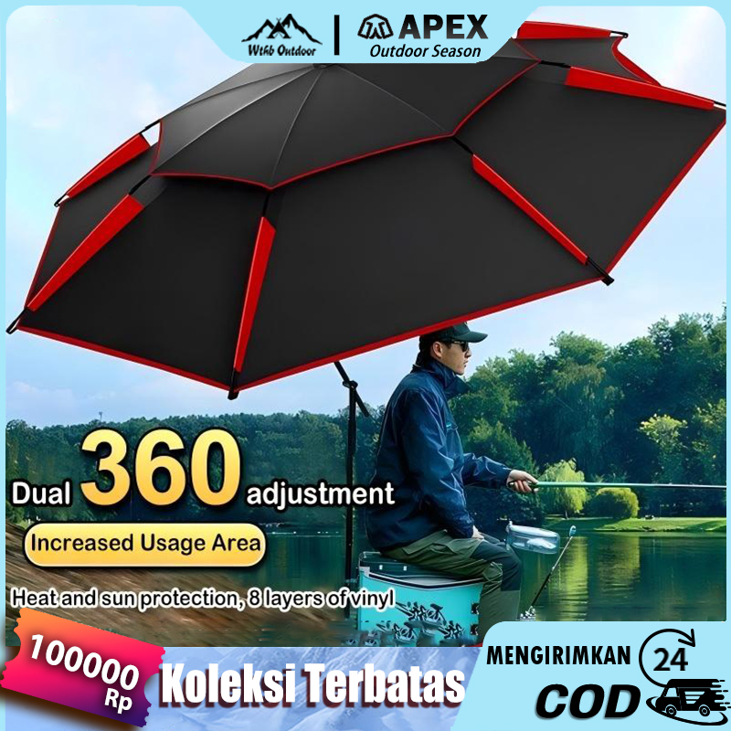 Payung pancing outdoor Tenda Payung 1.8/2.4/2.6m Fishing Umbrella multifungsi Waterproof payung payu
