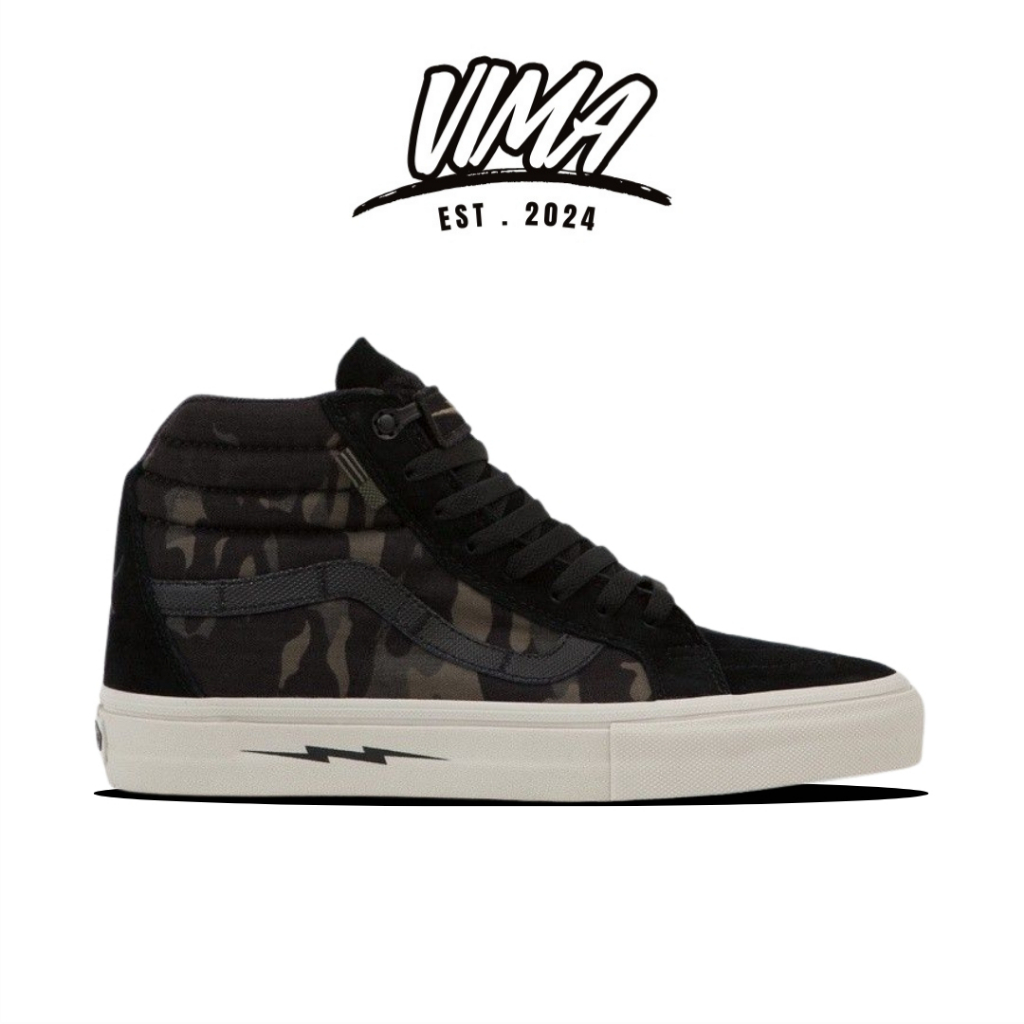 Sepatu Vans Sk8 High Notchback Defcon Multicam Jungle Black Camo