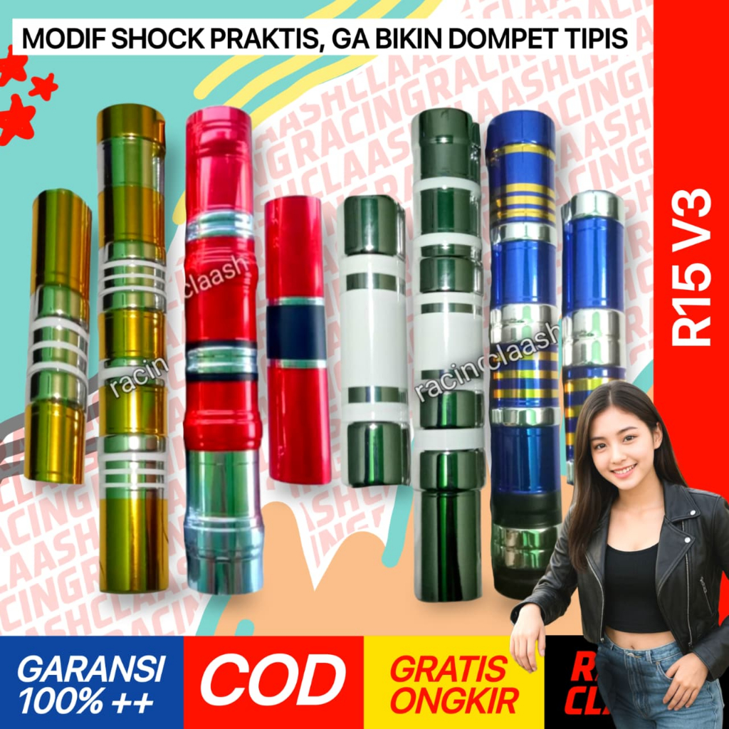 Racing Claash Cover Shock Depan R15 V3 Cover Shockbreaker Sok Shok Skok R15 V3 Old K3VM