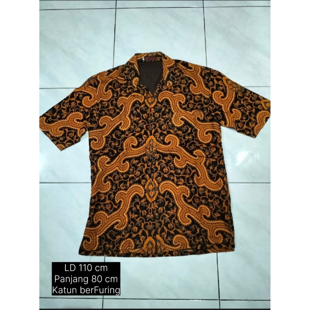 Preloved SYAIRA ber FURING, PRABU HADI, KENCANA UNGU  Kemeja Batik Pria Lengan Pendek