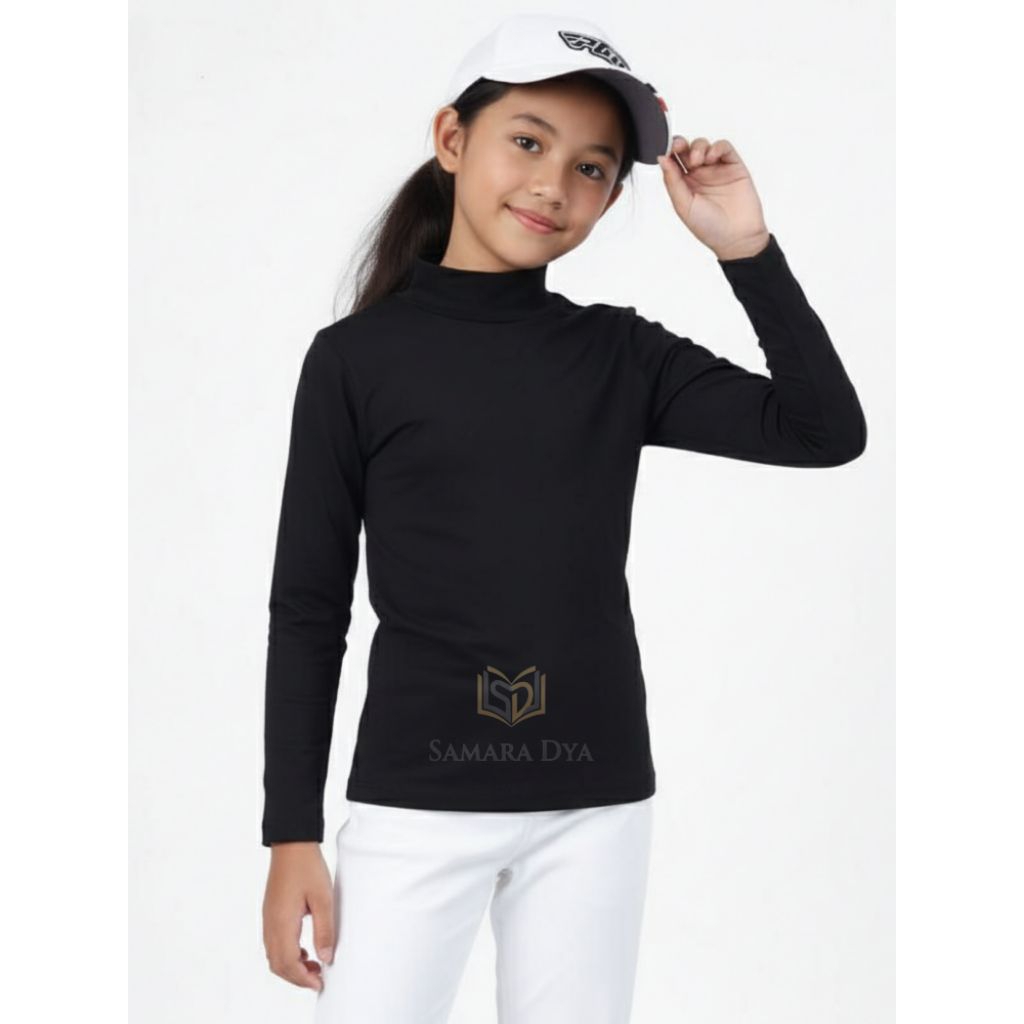 Atasan Kaos Anak Manset Lengan Panjang Baju Anak Perempuan Laki Laki Hitam Putih 10 Tahun