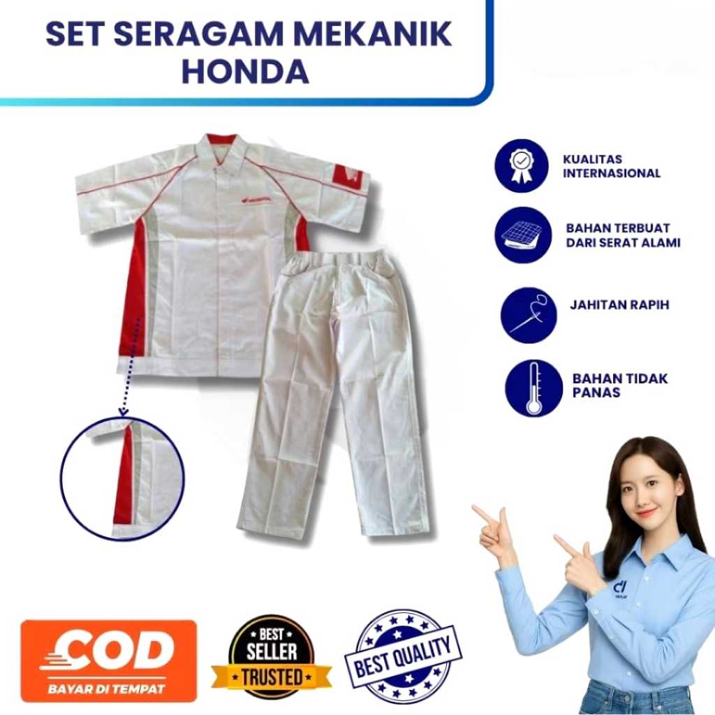 SERAGAM MEKANIK HONDA AHASS / BAJU CELANA HONDA / SERAGAM HONDA / SERAGAM FLP HONDA AHASS