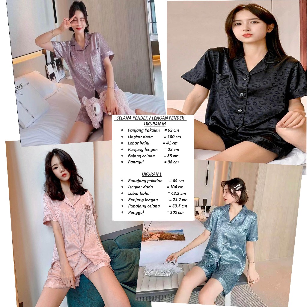 baju tidur piyama /baju Tidur import 1 Set Premium, setelan sleep wear celana pendek & lengan pendek