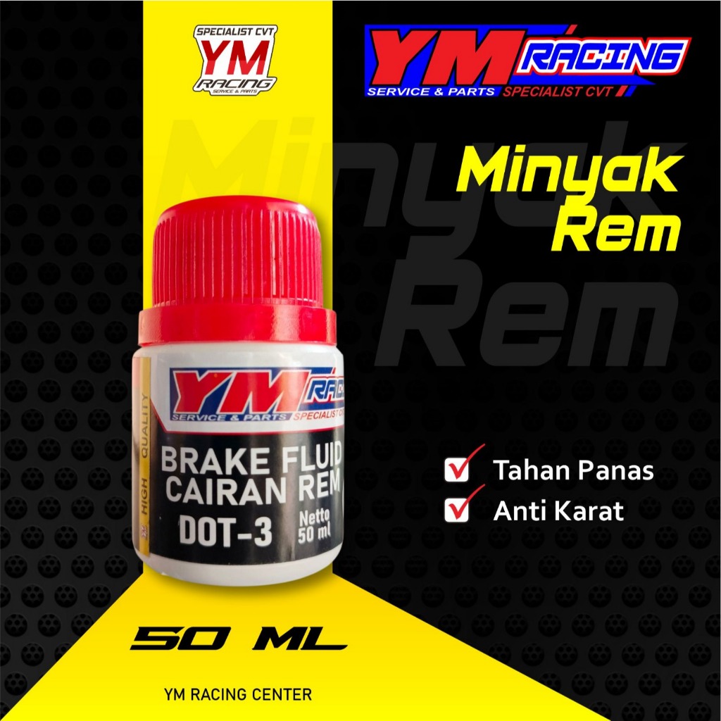 OLI REM YM RACING 50 ML BRAKE FLUID ( CAIRAN REM ) MERAH YM RACING - OLI REM YM RACING