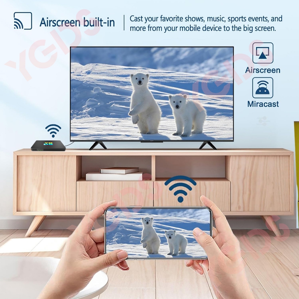 Promo Terbaru Ygds Android Tv Box Android 13.0Os 2.4G+5G Wifi Bluetooth 4Gb Ram 32Gb Rom Stb 4K