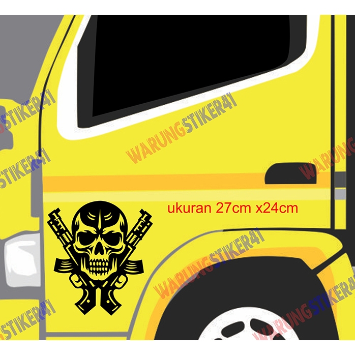 stiker mobil truk tengkorak keren cutting stiker