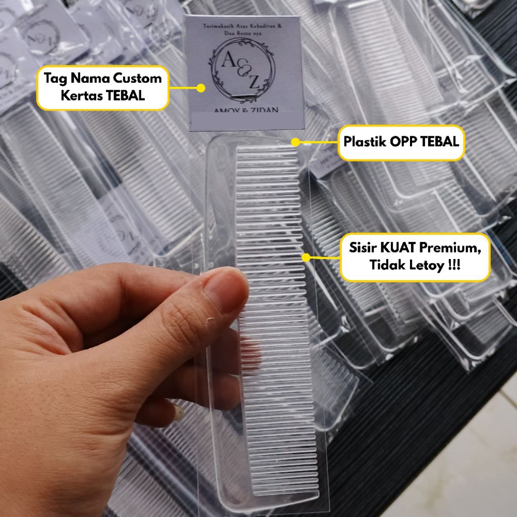 (50pcs) Souvernir Sisir Akrilik Bening Pernikahan/ Souvernir Aqiqah / Souvernir Khitan/ Sisir Akrili