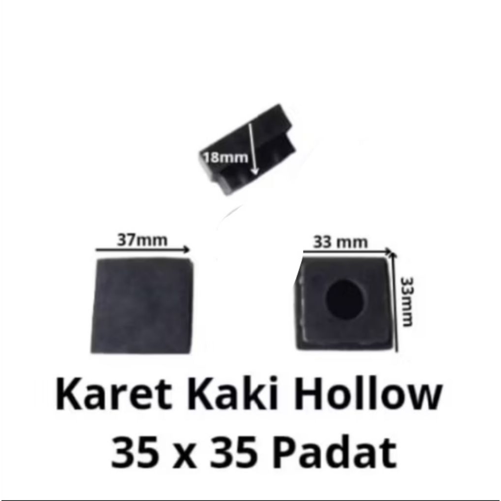 Karet hollow kotak bulat 35x35 untuk pipa 35x35