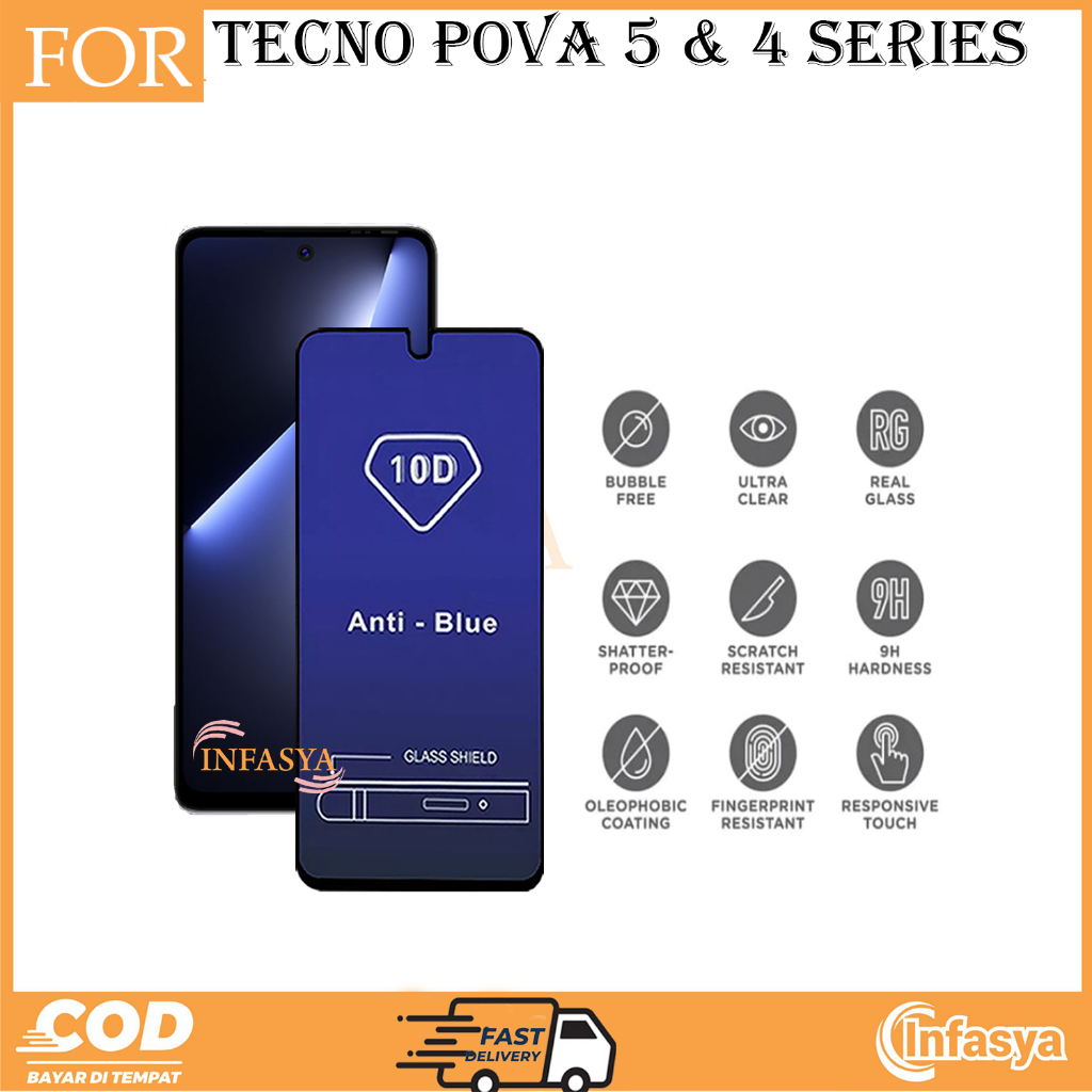 Pelindung layar For Tecno Pova 5 & Pova 4 Series Antigores Full Cover Protection