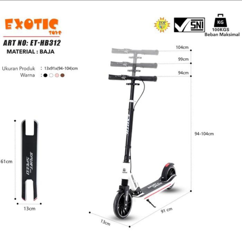 EXOTIC ET-HB312 OTOPED SCOOTER SKUTER