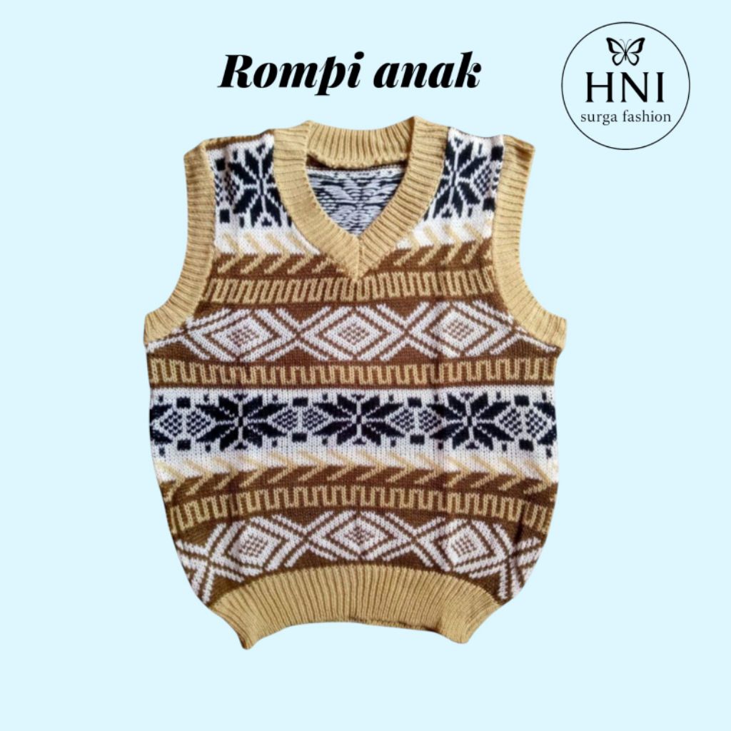 Best Seller Rompi Rajut Anak Laki-laki Dan Perempuan 3-5 Tahun