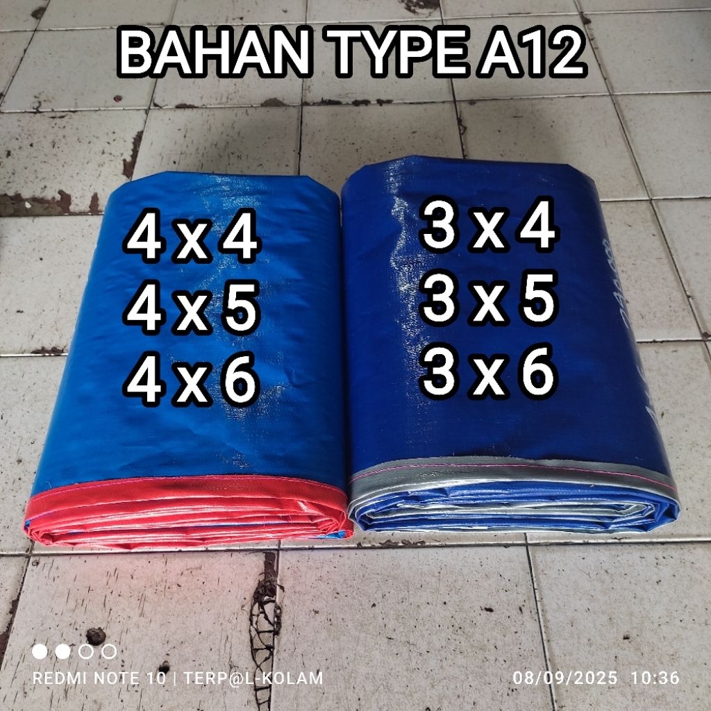 Terpal Lembaran Ukuran 4 x 6. Bahan Tipe A12 terpal tenda & tutup truck