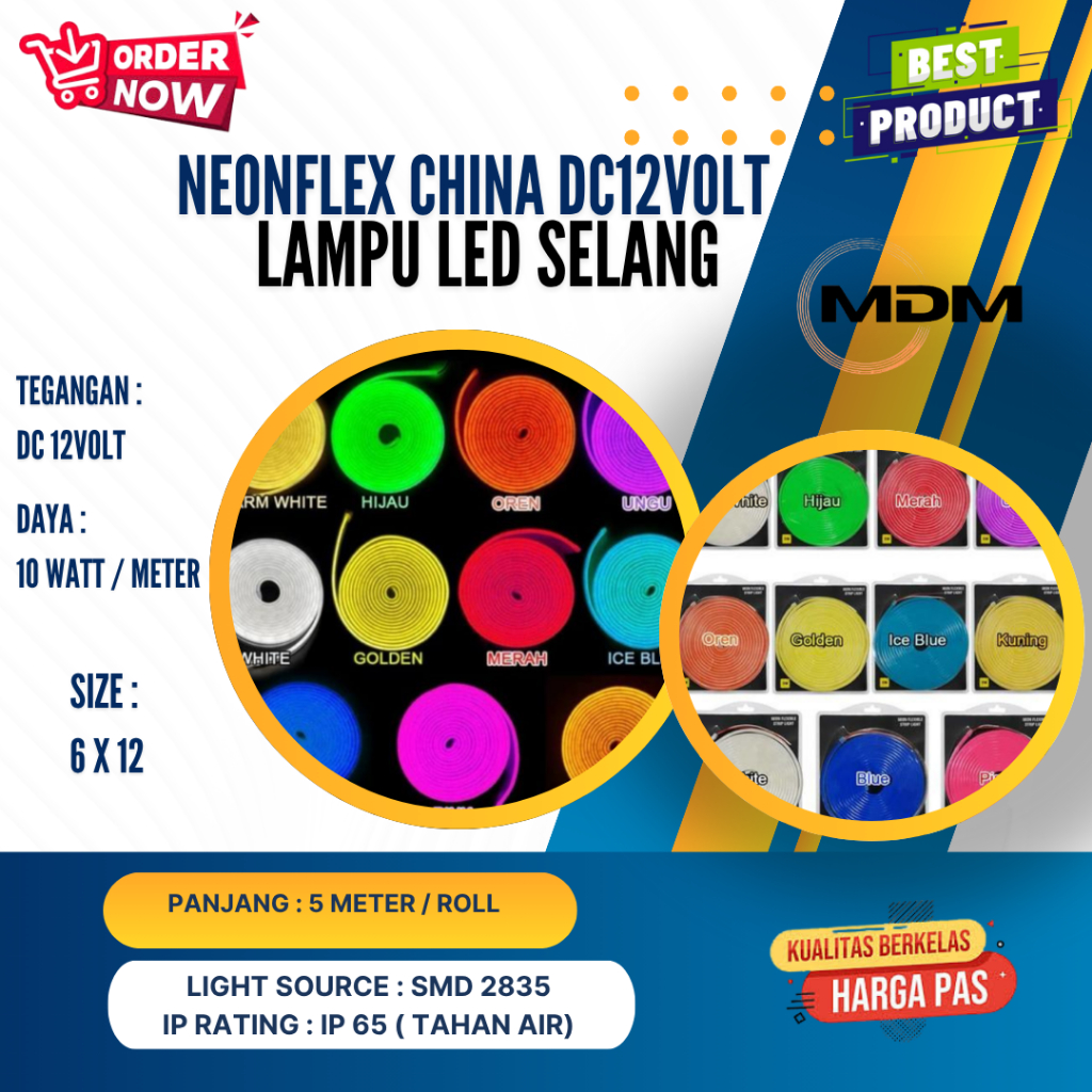 LAMPU LED NEONFLEX /LED LAMP STRIP LIGHT / LAMPU LED SELANG DC12V 5M MURAH