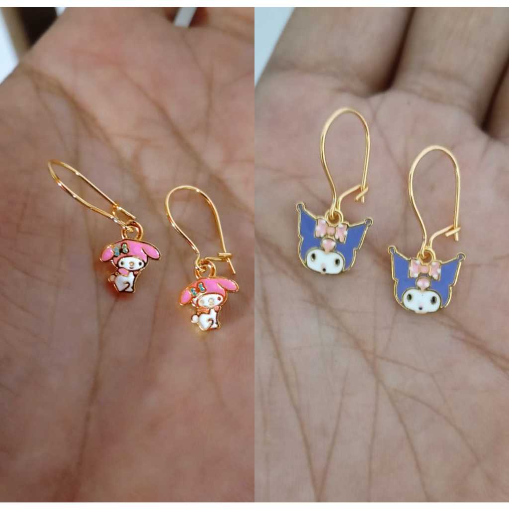 Anting anak-anak/anting lucu kartun/anting berlapis emas titanium anti karat/aksesoris fesyen anak-a