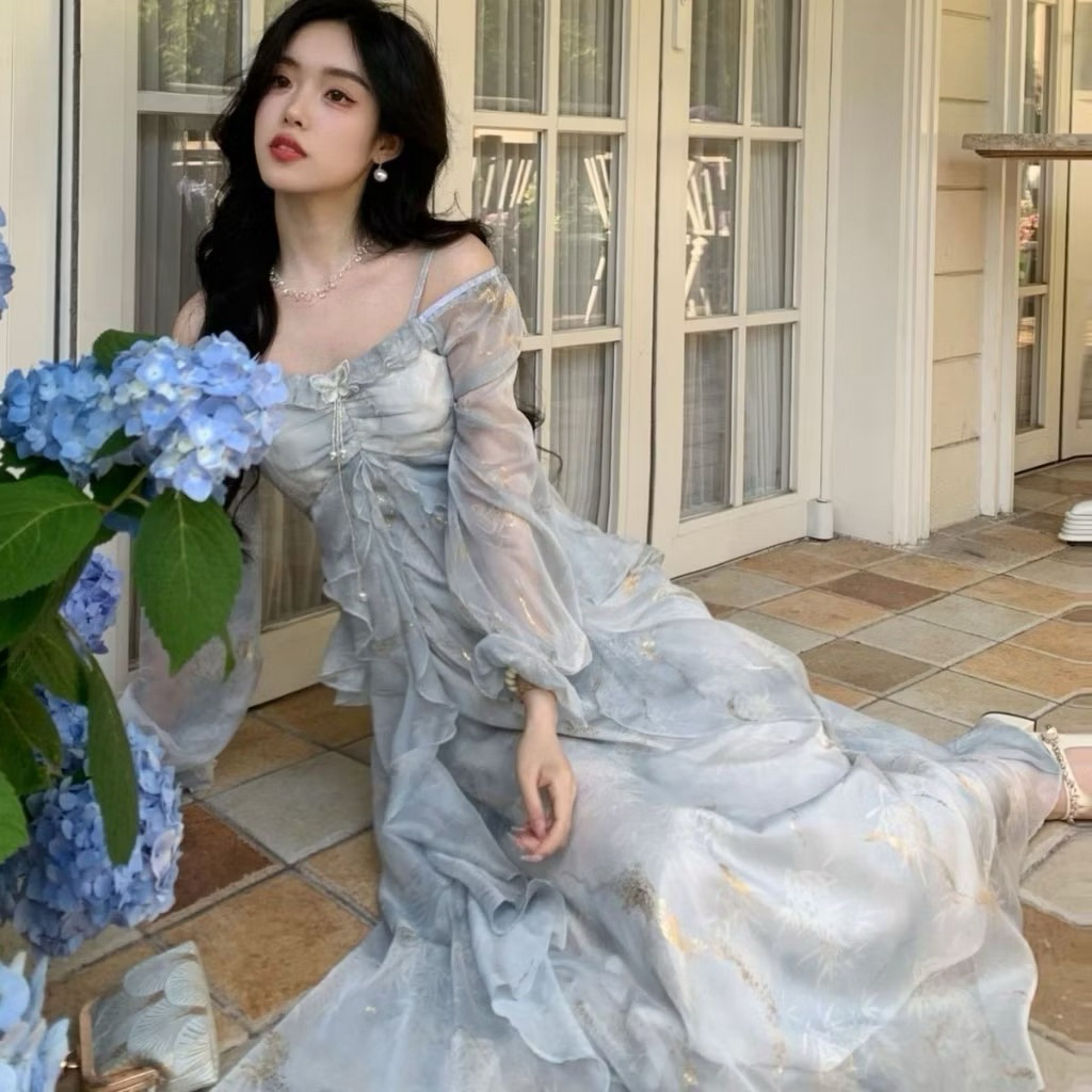 Ash Blue Waist Dress