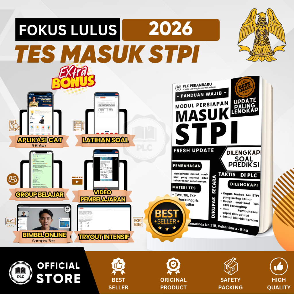 PLC - Buku Materi & Bank Soal Persiapan Tes Masuk Sekolah Kedinasan STPI 2026
