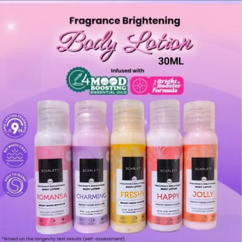 5-PCS Scarlet body lotion mini 30ml Rondom kemasan travel tester