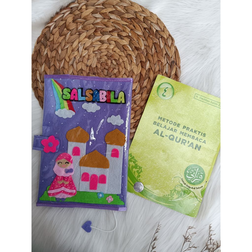 reyatikah_craft SAMPUL BUKU QIROATI, SAMPUL QIROATI, SAMPUL FLANEL, HADIAH ANAK, KADO ANAK