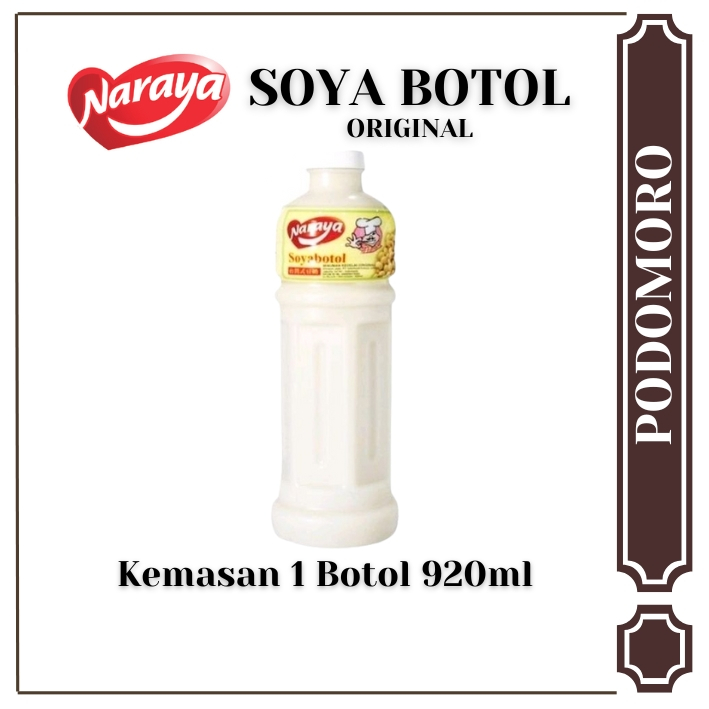 Susu Soya Kedelai Original Naraya - Botol besar 920ml - Siap minum enak sehat