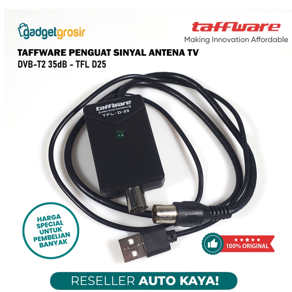 Booster TV Taffware D15 / D25 Penguat Sinyal Antena D-15 Universal Anten Televisi Amplifier DVB-T2 T