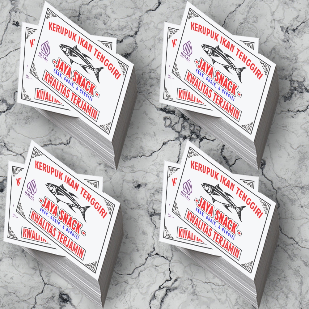 Cetak Label Produk Isi 100 Lembar  / Label Snack Camilan / Label Makanan Ringan
