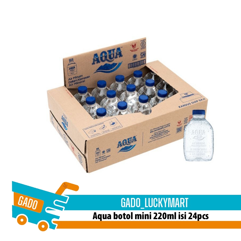 Aqua Cube Air Mineral 220ml 24 Botol Karton/aqua botol mini 220ml 1 dus/air mineral