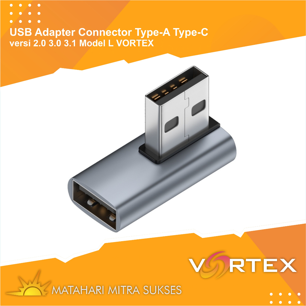USB Adapter Connector Type-A Type-C versi 2.0 3.0 3.1 Model L VORTEX