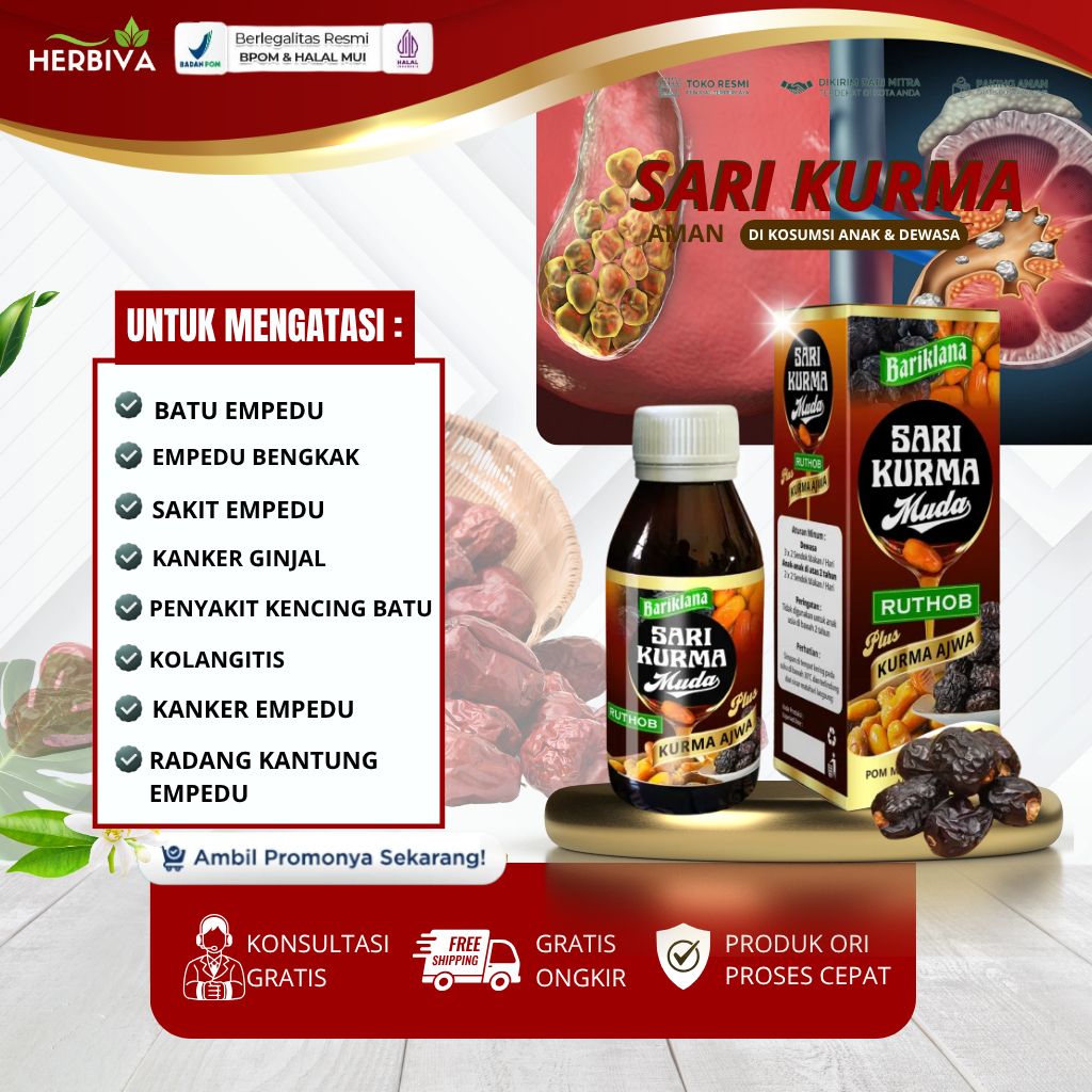 SARI KURMA MUDA - Obat Batu Empedu Penghancur Batu Empedu Peluruh Batu Empedu Nyeri Perut cholelithi