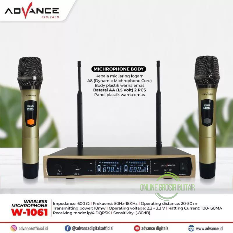 Wireless Microphone / Mic Wirles Advance W-1061