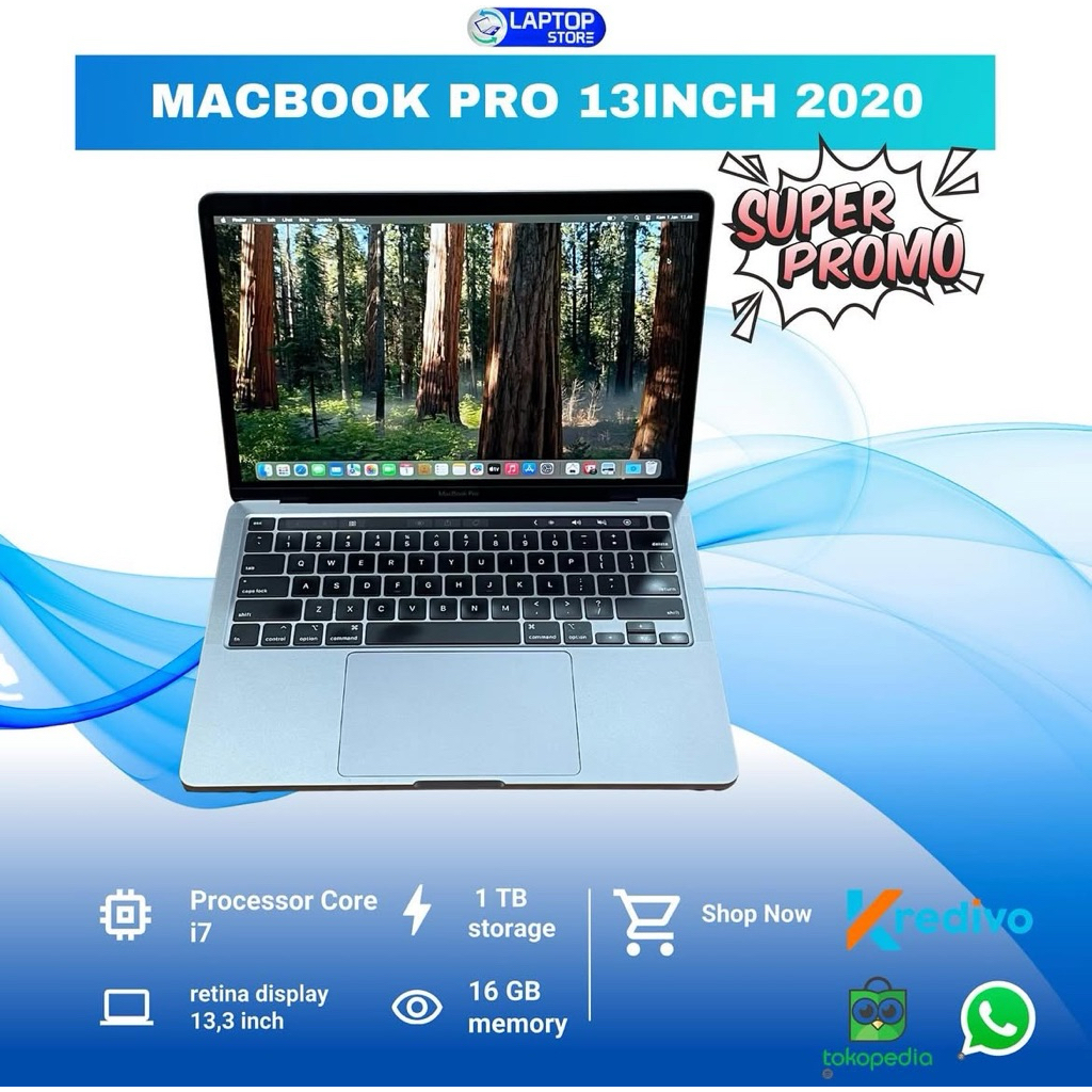 Macbook Pro 13inch 2020 Core i7 Ram 16gb - 32gb ssd 512gb - 1Tb