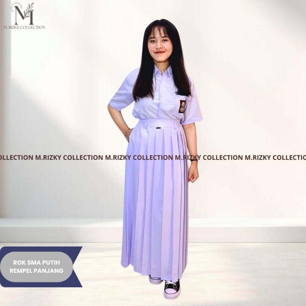ROK PUTIH SMA Rok Putih Perempuan Panjang Pendek Rempel Span Rok Sekolah