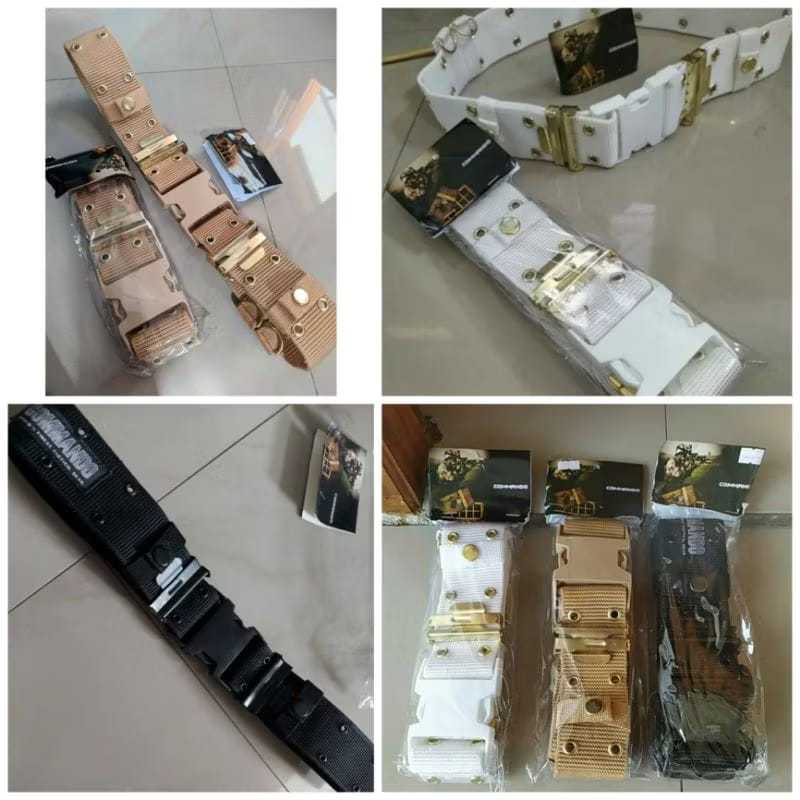 Kopel komando cream/hitam/putih/kopel tactickal/ikat pinggang pdl comando tni polri
