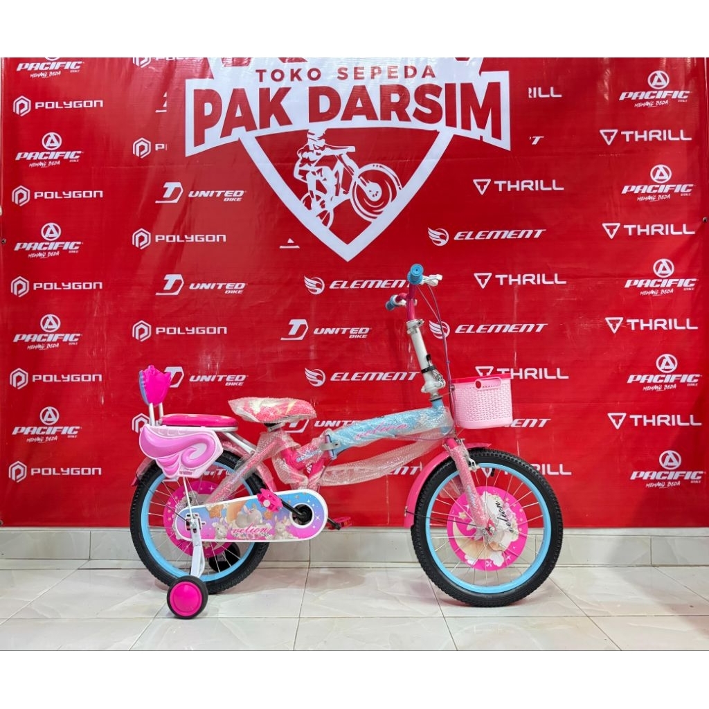 Sepeda lipat anak murah velion warna pink