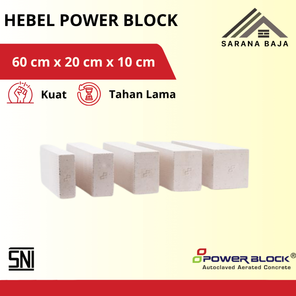 HEBEL Bata Ringan AAC POWERBLOCK INDONESIA 10 cm