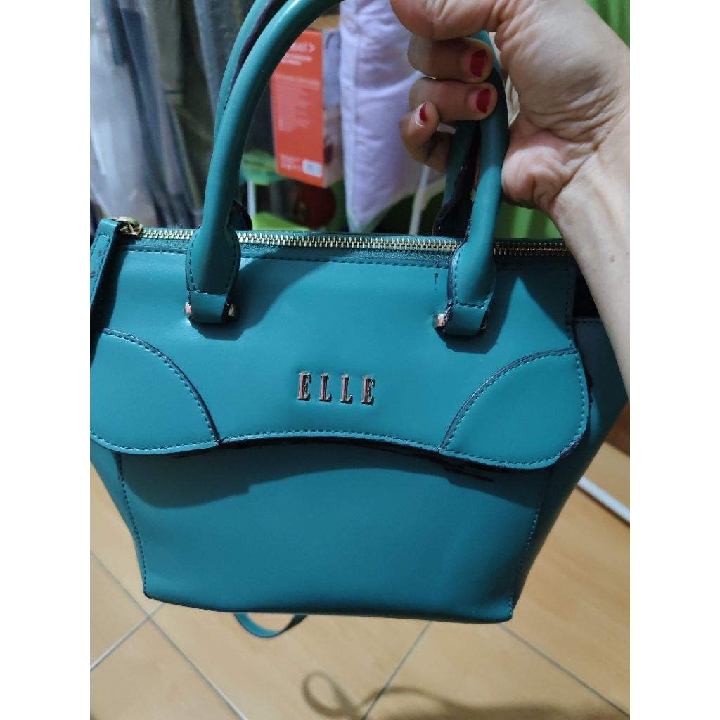 tas handle bag de elle kulit halus uk 30 preloved