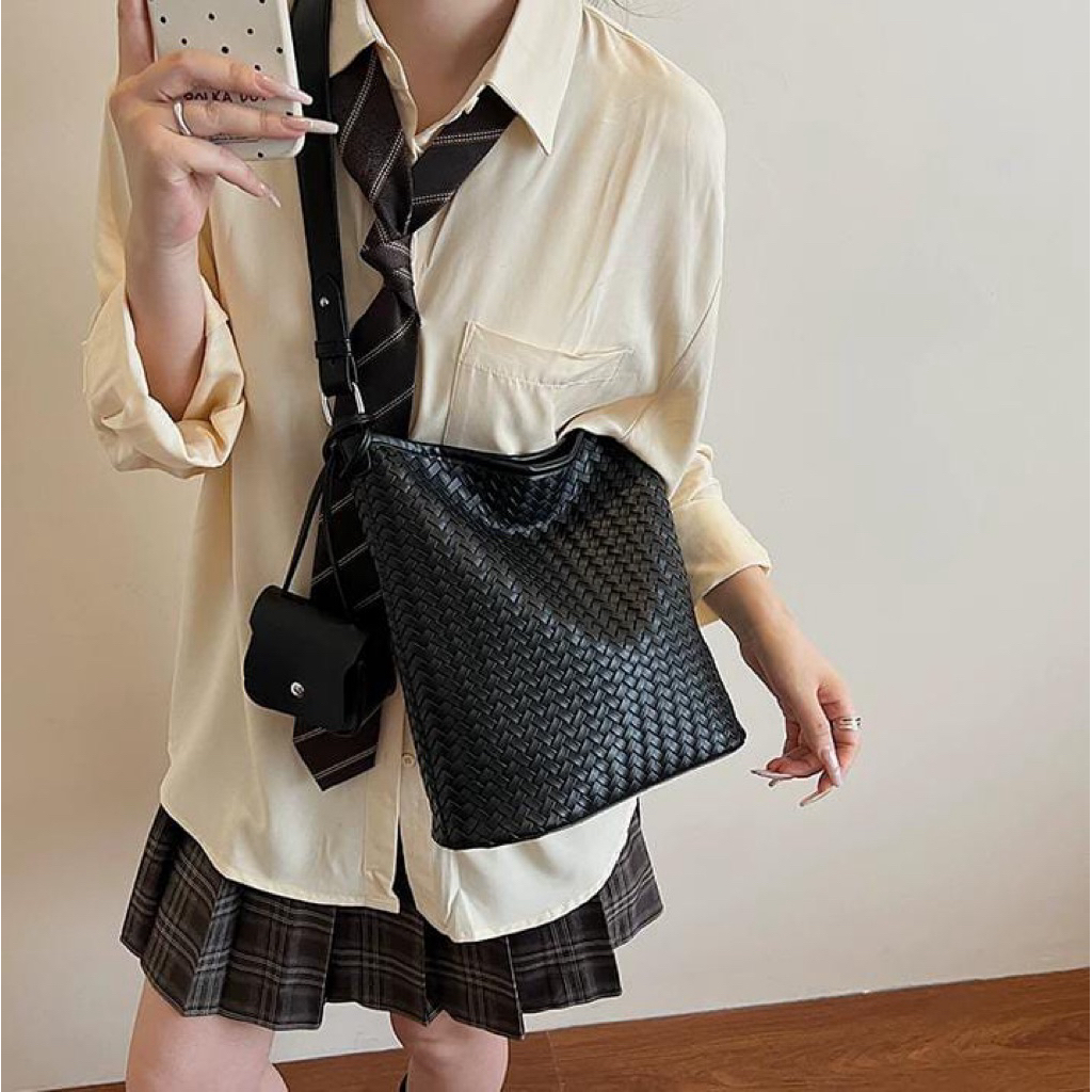 9384 Tas selempang bahu wanita import kekinian tas fashion +dompet kecil