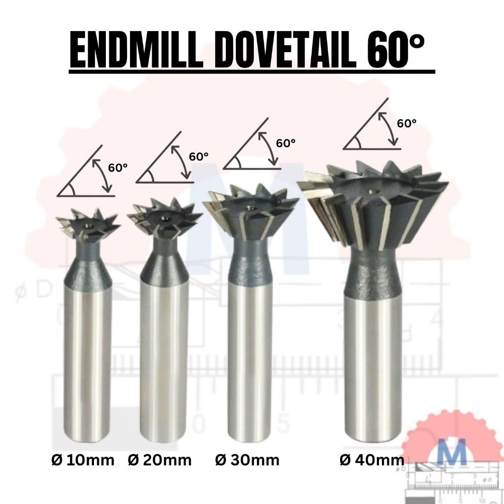 Dovetail End mill 60degree 60 derajat endmill ekor burung grooving
