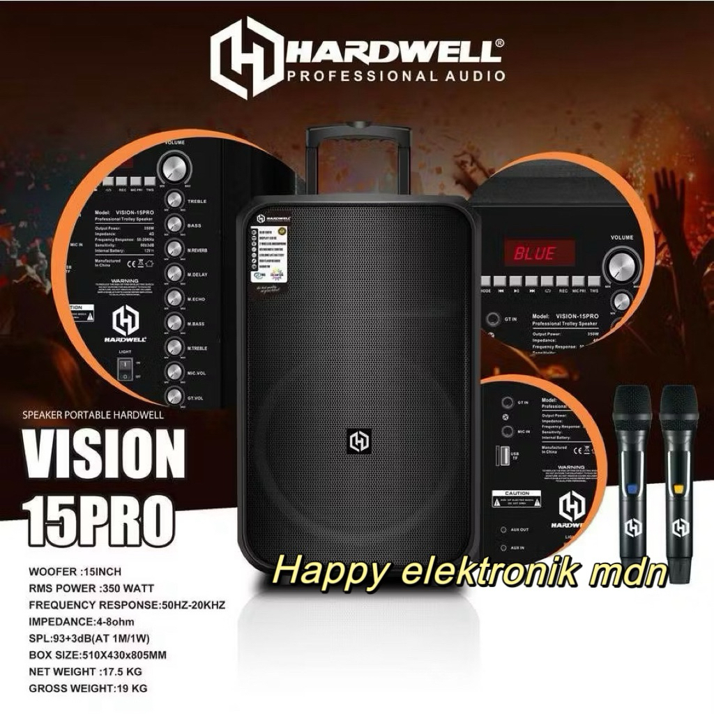 Speaker aktif Portable Hardwell wireless Speaker Hardwell Vision 15 Pro Hardwell / HARDWELL VISION 1