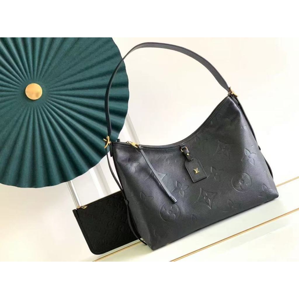 LOUIS VUITTON Carryall Tote bag wanita ukuran medium berwarna hitam, dapat dijinjing atau digunakan 